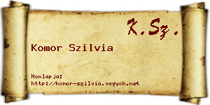 Komor Szilvia névjegykártya